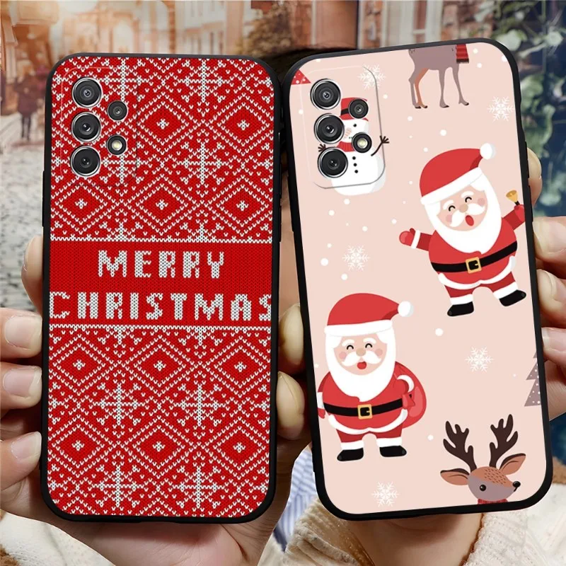 Christmas Santa Phone Case Funda For Samsung S22 S23 S21 S20 S30 S9 S10 S8 S7 S6 Pro Plus Edge Ultra Fe Silicone Soft Cover