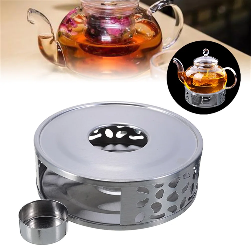 Stainless Steel Hollow Tea Teapot Light Warmer Candle Base Stand for Household Ceramic Pots Tea House Tea Warmer Coffee Pots