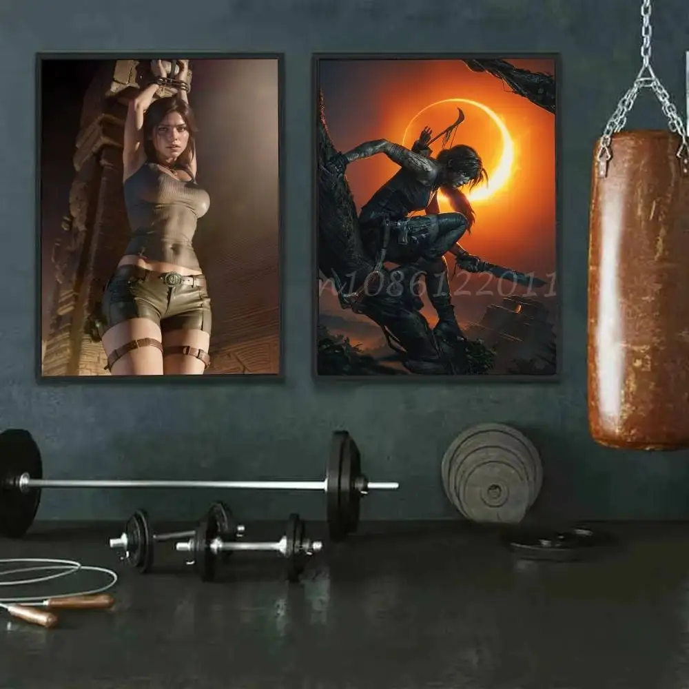 1 قطعة شخصيات اللعبة لارا كروفت ملصق ذاتية اللصق الفن مقاوم للماء ورقة ملصق مقهى بار غرفة جدار ديكور #4