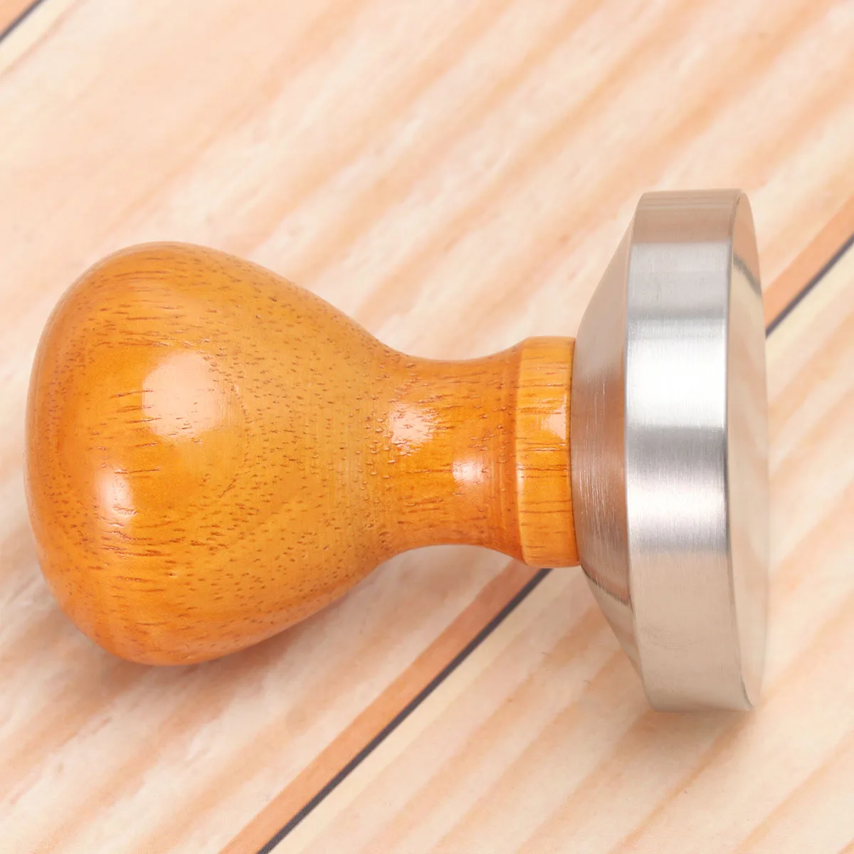 

Stainless Steel Espresso Pressing Hammer Wooden Handle Coffee Tamper Professional Coffee Accessories (58mm)