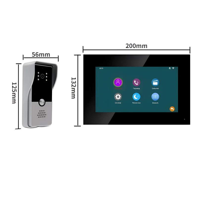 7Inch Touch Screen 1080p Tuya Video Intercom System Kit for Home Housers Villa Apartment 4 Wire Video Doorbell Phone Waterproof