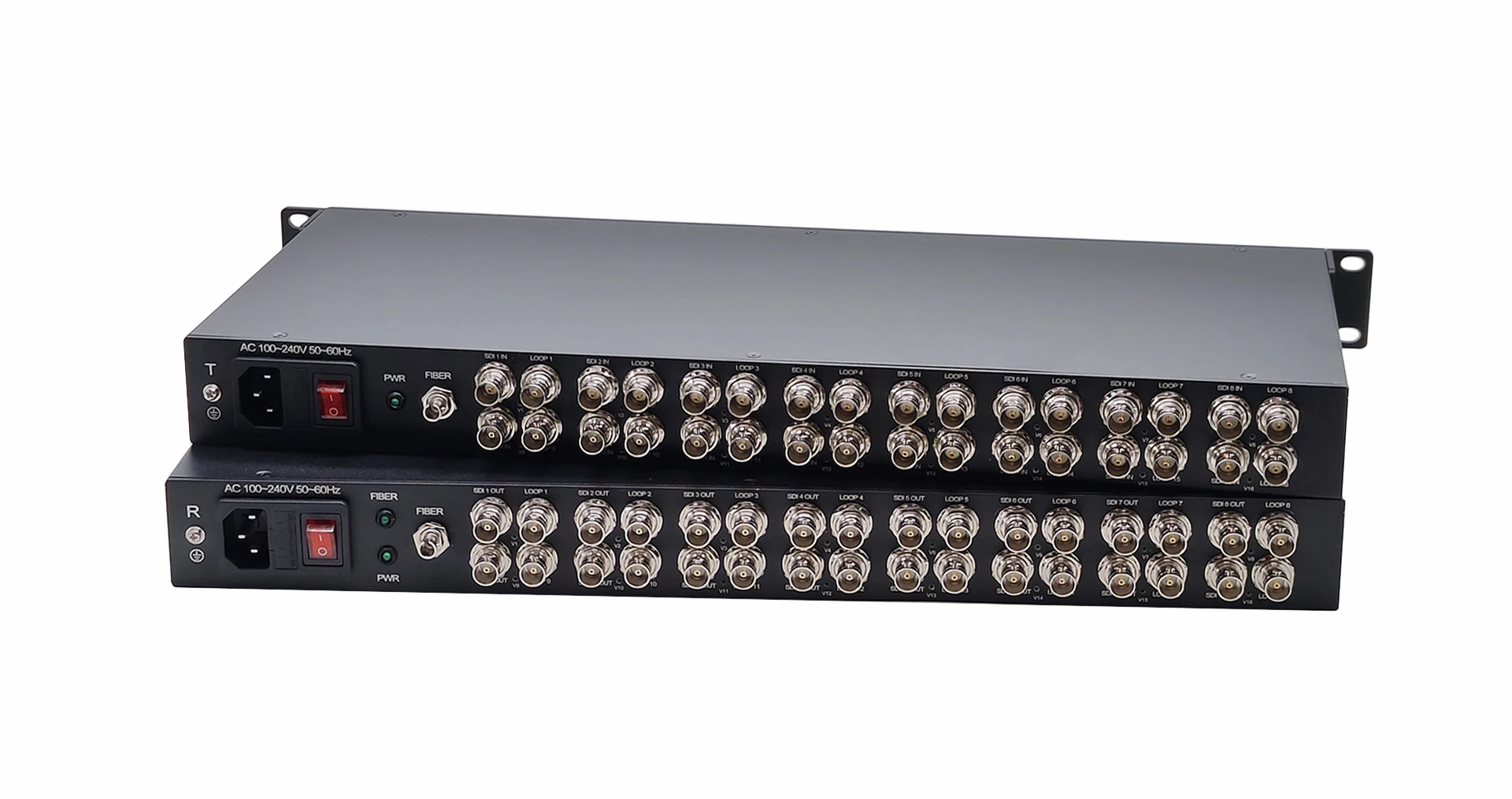 ST 16x 3G SDI Over Single Fiber Transmission Equipment with Loop Out