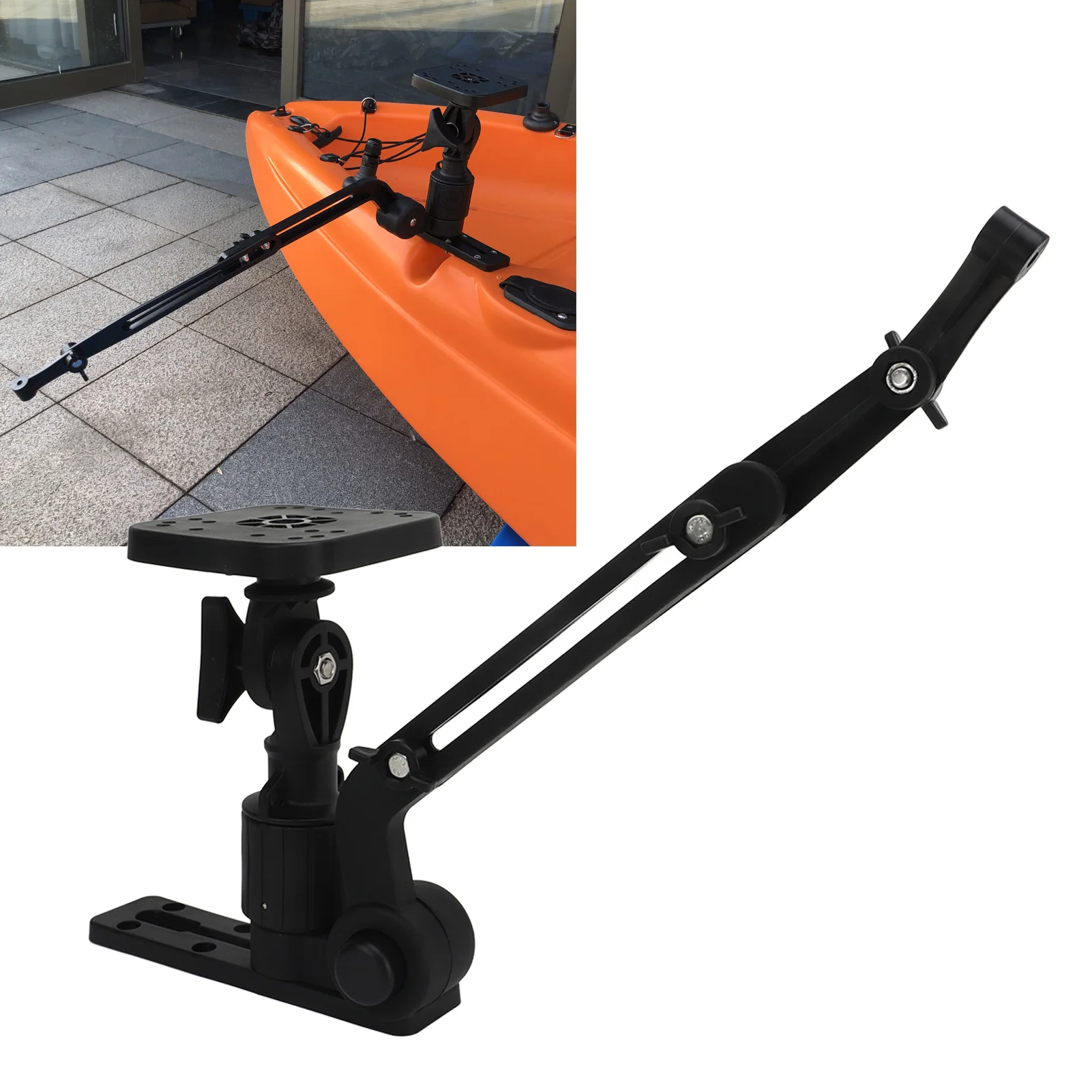 

Boat Marine Electronic Mount Boat Fish Finder Electronics Mount Movement Nylon and Stainless Steel for Fish Detector