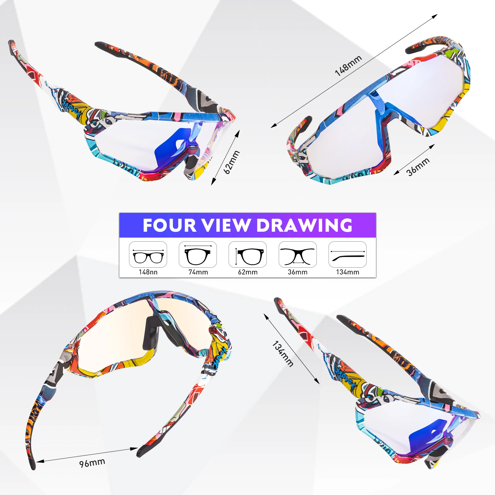 Kapvoe Cycling Sunglasses UV400 Men Bike Sunglasses MTB Eyewear Outdoor Sport Goggles Bike Glasses Oculos De Ciclismo
