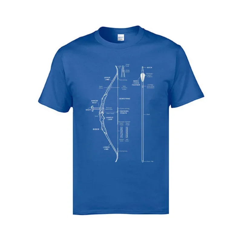 Camisetas con imagen de ilustración pictórica para hombre, arco compuesto, tiro con arco, caza, diseño de anatomía, partes superiores nuevas, camisetas con descuento