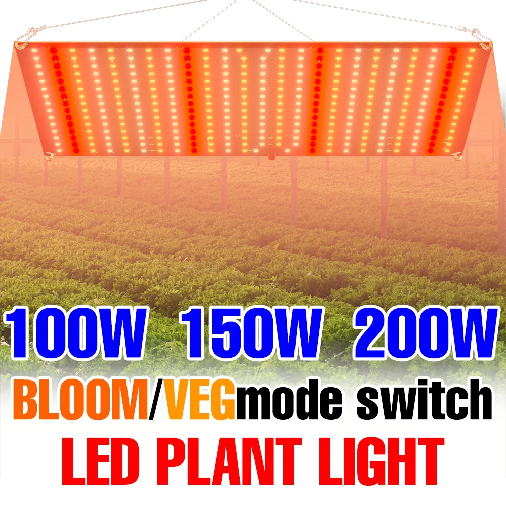 

200W LED Full Spectrum Grow Lights UV/IR Indoor Quantum Board Plant Cultivation Lamp Greenhouse Fruit Vegs Growth Box US/EU Plug