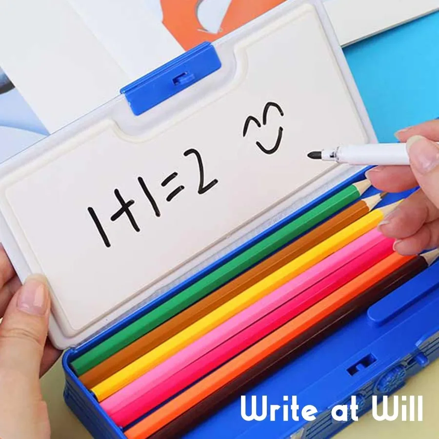 Pop Up Multifunction Pencil Case with Cute Cartoon Design for and Teens: Features Password Lock Built-in Sharpener Daily Schedu