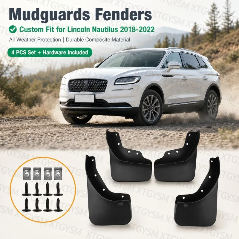 Mudguards Mud Flaps Set Of 4 For Lincoln Nautilus 2018-2022 Car Accessories Fender Splash Guards Mudguard Black ABS Fenders