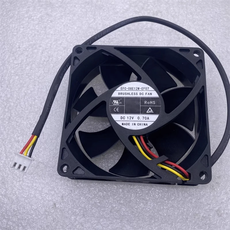 12V 0.70A Server Inverter Switch Cooling Fan 3-Wire EFC-08E12W-EF07 EF06 80*80*25mm