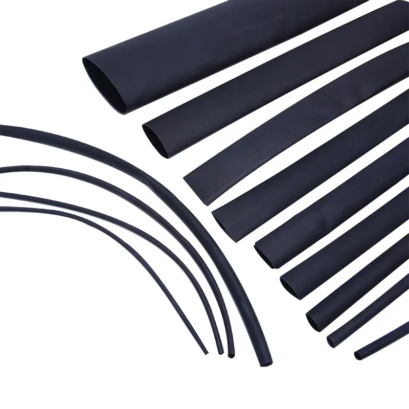 10m Heat Shrink Tube Black 2:1 Polyolefin Tubing Sleeving Cable Protecctor φ1/1.5/2/2.5/3/4/5/6/7/8/10/12mm Wiring Accessories