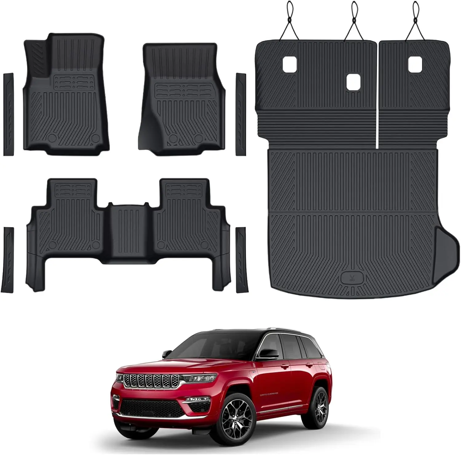 

All-Weather Full Coverage Floor Mats with Accessories for 2022 - 2026 SUVs, TPE Material