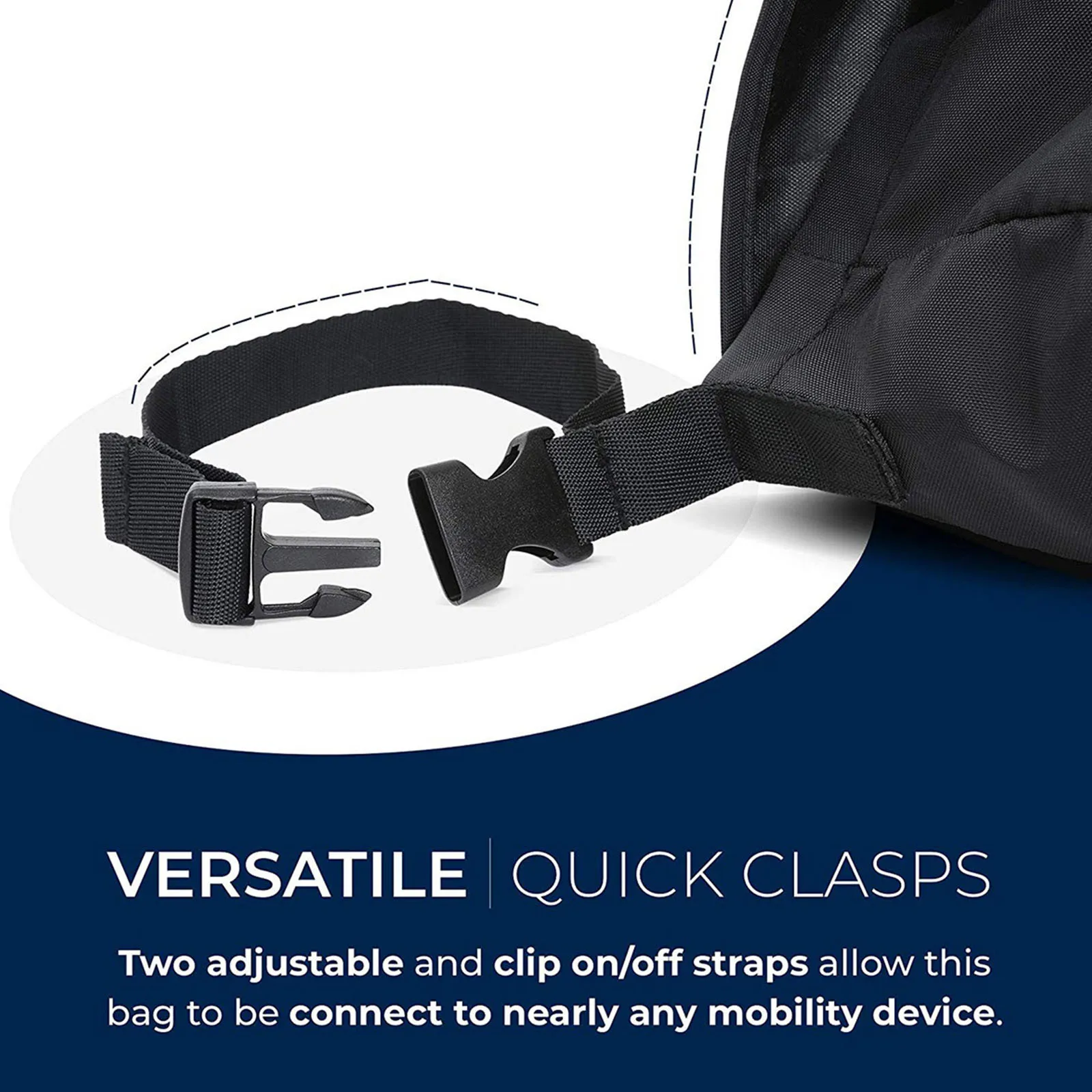 1 قطعة حقيبة كرسي متحرك مقاوم للماء سعة كبيرة حزام قابل للتعديل لجهاز التنقل سكوتر كهربائي كرسي متحرك حقيبة التخزين