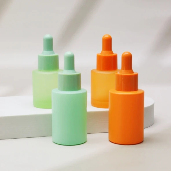 

Dropper Essential Oil Glass Bottle Solid matte green blue pink purple yellow orange macaron color serum oil glass dropper bottle