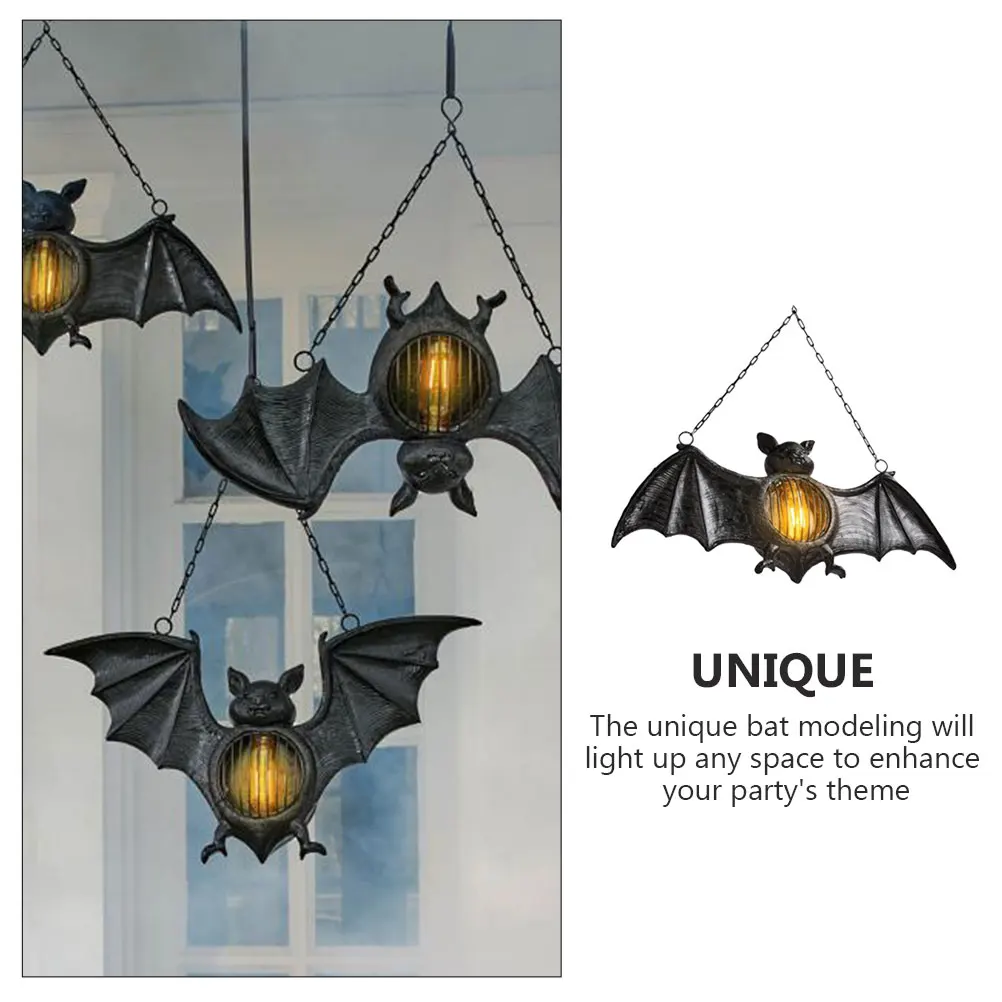 

1pc Halloween Bat Design Resin Hanging Decor Creative Door Pendant Party Festival Lighting Black Color Unique Bat Decor Hanging