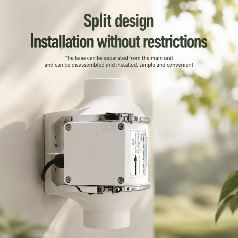 4Inch Two Speed Remote Control Exhaust Fan Silent Inline Pipe Duct Extractor Air Ventilation Blower Kitchen Toilet Wall Booster - view 6