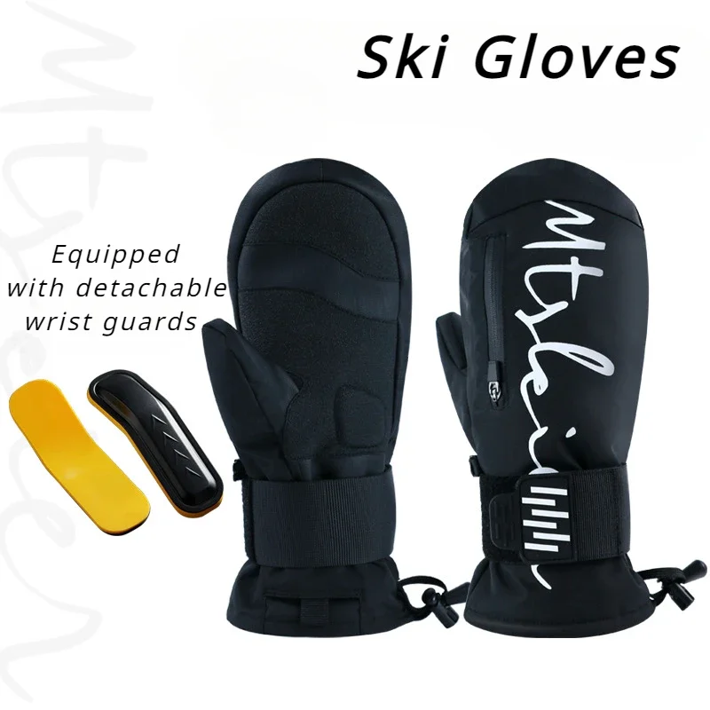 Winter Gloves New Sports Plush Motorcycle Gloves Mountain Windproof Waterproof Mittens Adult Snowboarding Alpine Thermal Mittens