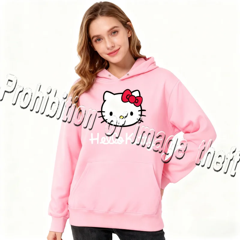 

Autumn and Winter Thick and Cute Adult and Children's Kuromi Cartoon Printed Warm Top Jacket Women's Trendy Cool Casual Hoodie