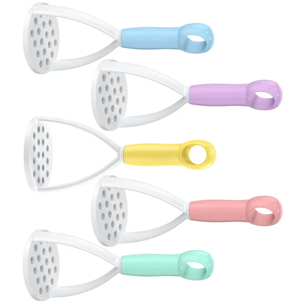 

5Pcs Safe Reusable Potato Masher Manual Food Crusher for Pumpkin Carrot Potato Puree Easy Clean Even Holes Kitchen Supplies