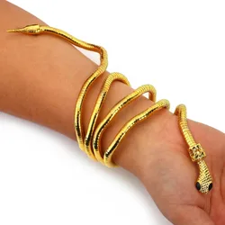 2024 New Punk Multilayer Metal Alloy Gold Black Color Cool Bendy Snake Necklace Bracelet for Women Men Chunky Jewelry