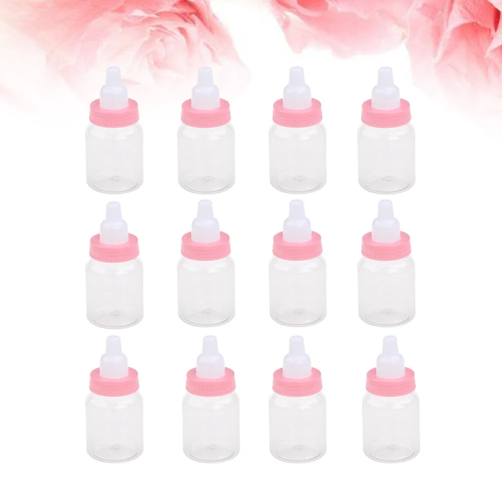 24 Pcs Feeder Style Candy Bottles Decorate Blue Pink Decorative Feeding Baby Shower Transparent Nursing