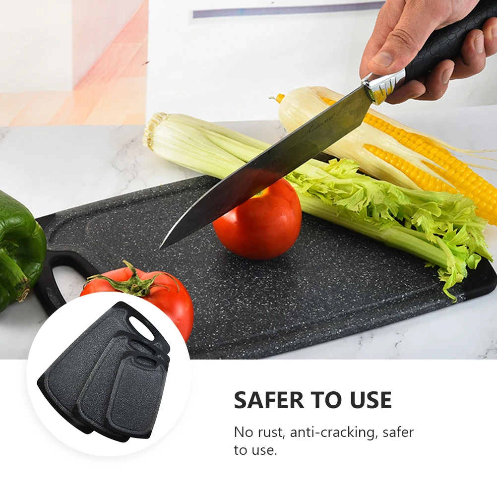

3pcs Anti-Slip Plastic Cutting Home Use Thicker Meats Vegetables Mats Round Anti-Skid Strong Tank Design Easy Storage