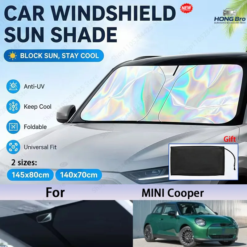 For MINI Cooper Foldable Front Windshield Sun Shade UV Reflective Sun Protection Cover Car Interior Accessories