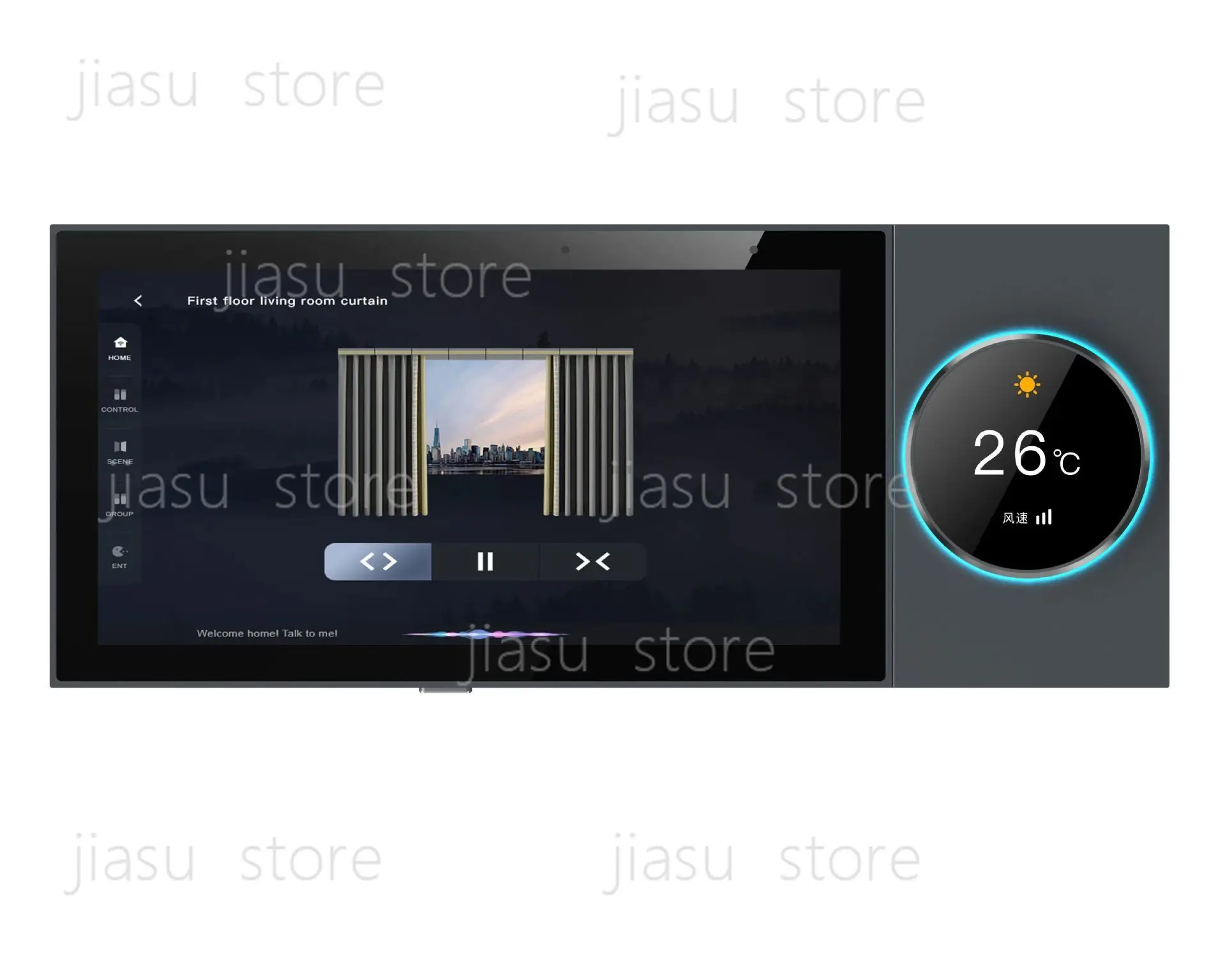 6 Inch Smart Central Control Screen Gateway with Knob, Voice Control, Touch Screen, for Tuya Smart Home System Control
