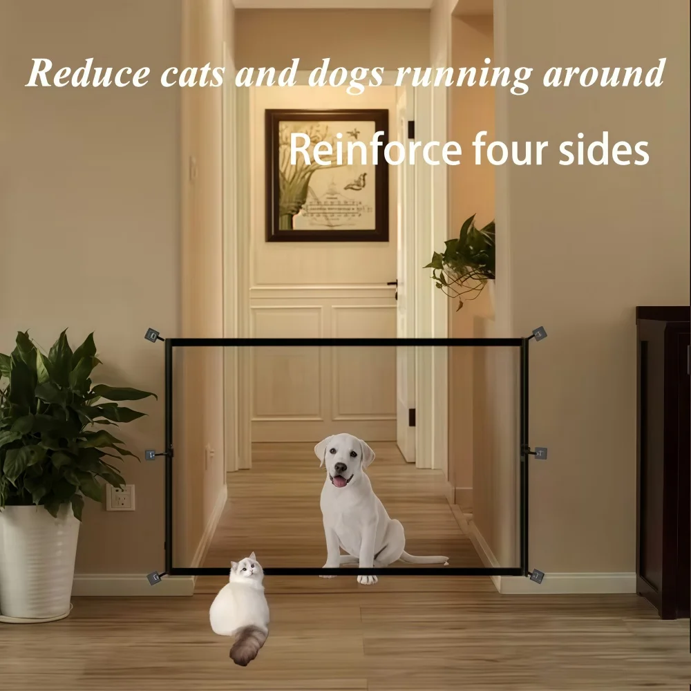1PC Dog Fence Netting Barrier Pet Isolati Network Folding Breathable Mesh Play Dog Safety Fence Doorway Pet Products Protect ﻿
