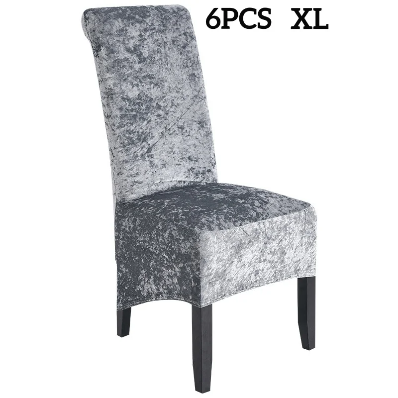 

6PCS Chair Cover Stretch XL Size Long Back Chair Covers Seat Covers With Back For European and American Rural Hotels Restaurants