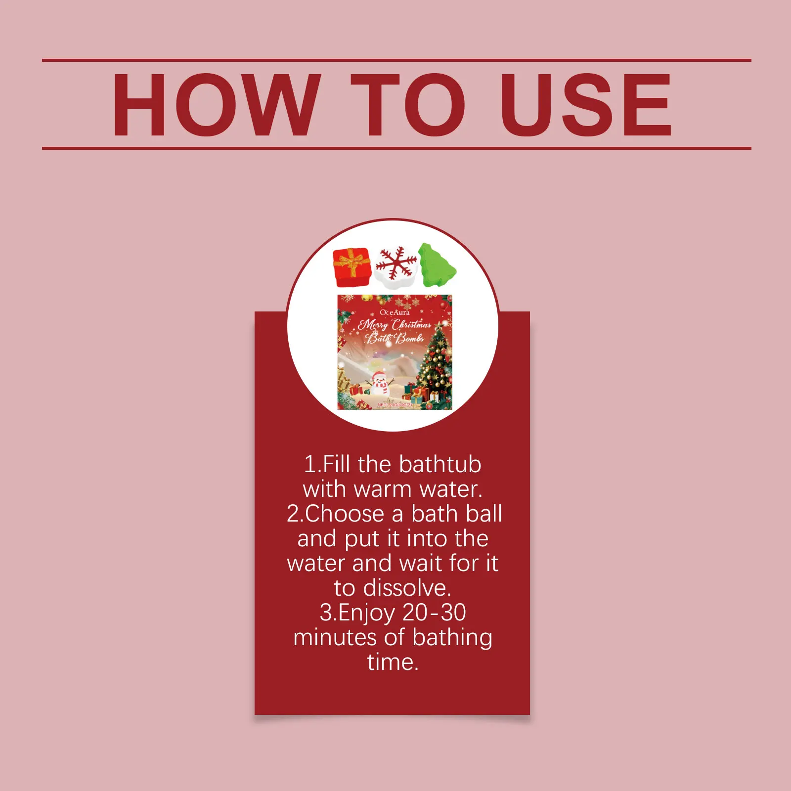 مجموعة قنبلة حمام عيد الميلاد المهدئة للجسم، تخفيف التوتر، الاسترخاء، التقشير، ترطيب الروائح، العناية بالجسم، قنبلة الاستحمام #5