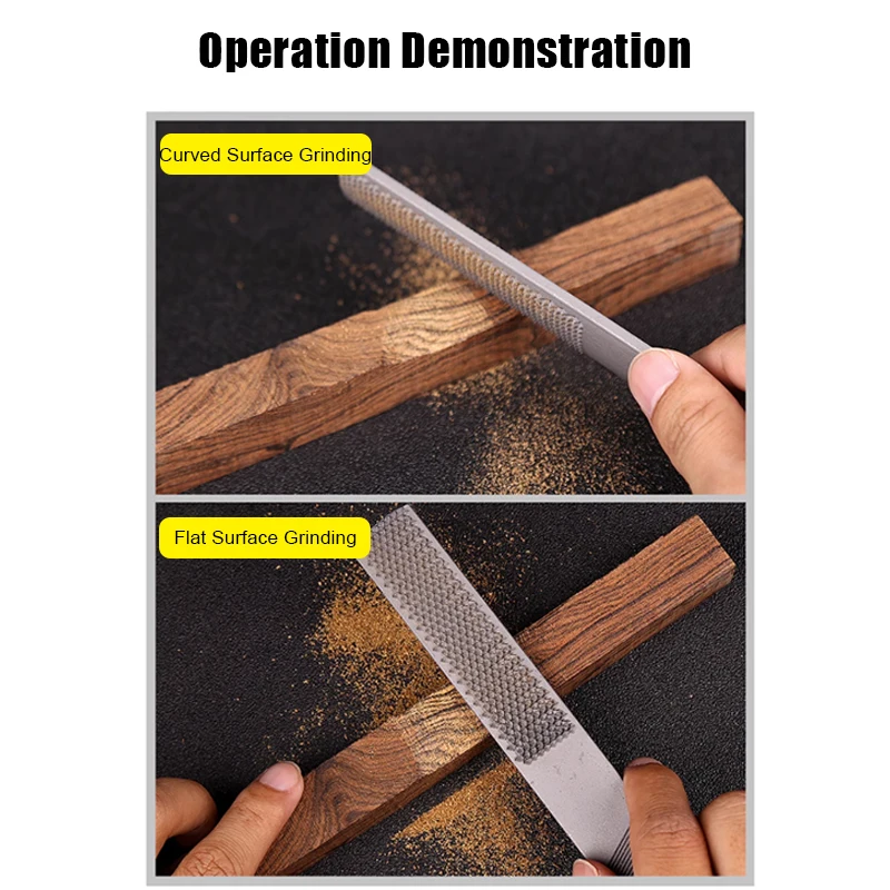 1 Stück 4-in-1 Holzschnitzfeilen-Set: Rotierende Holzfeilen mit Doppelschnitt aus Legierung, quadratisch, flach, halbrund, Füllnadel für die Holzbearbeitung – Detail 7