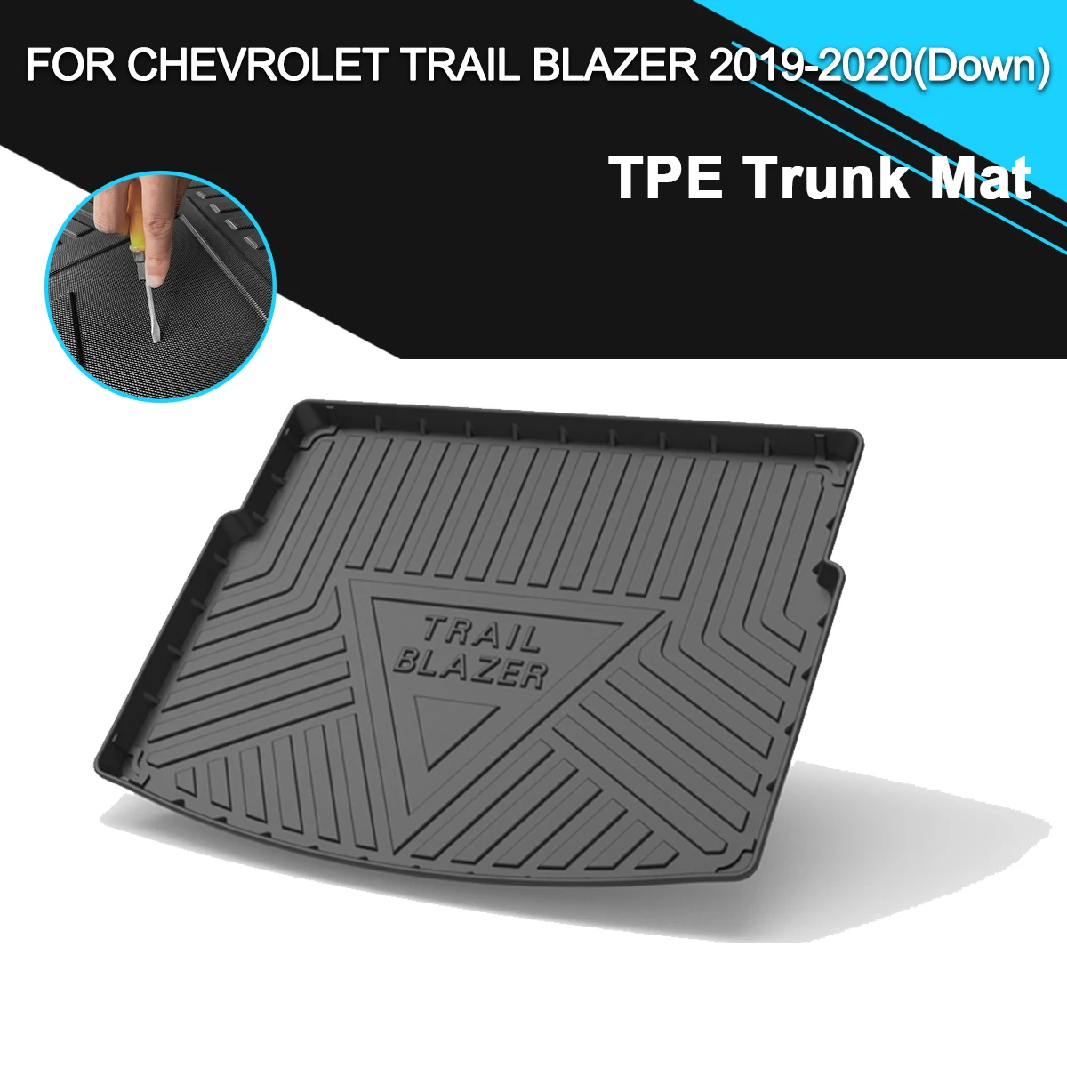 Trunk Mat  TPE FOR CHEVROLET TRAIL BLAZER 2019-2020(Down) Car Waterproof Non-Slip Rubber Cargo Liner Accessories