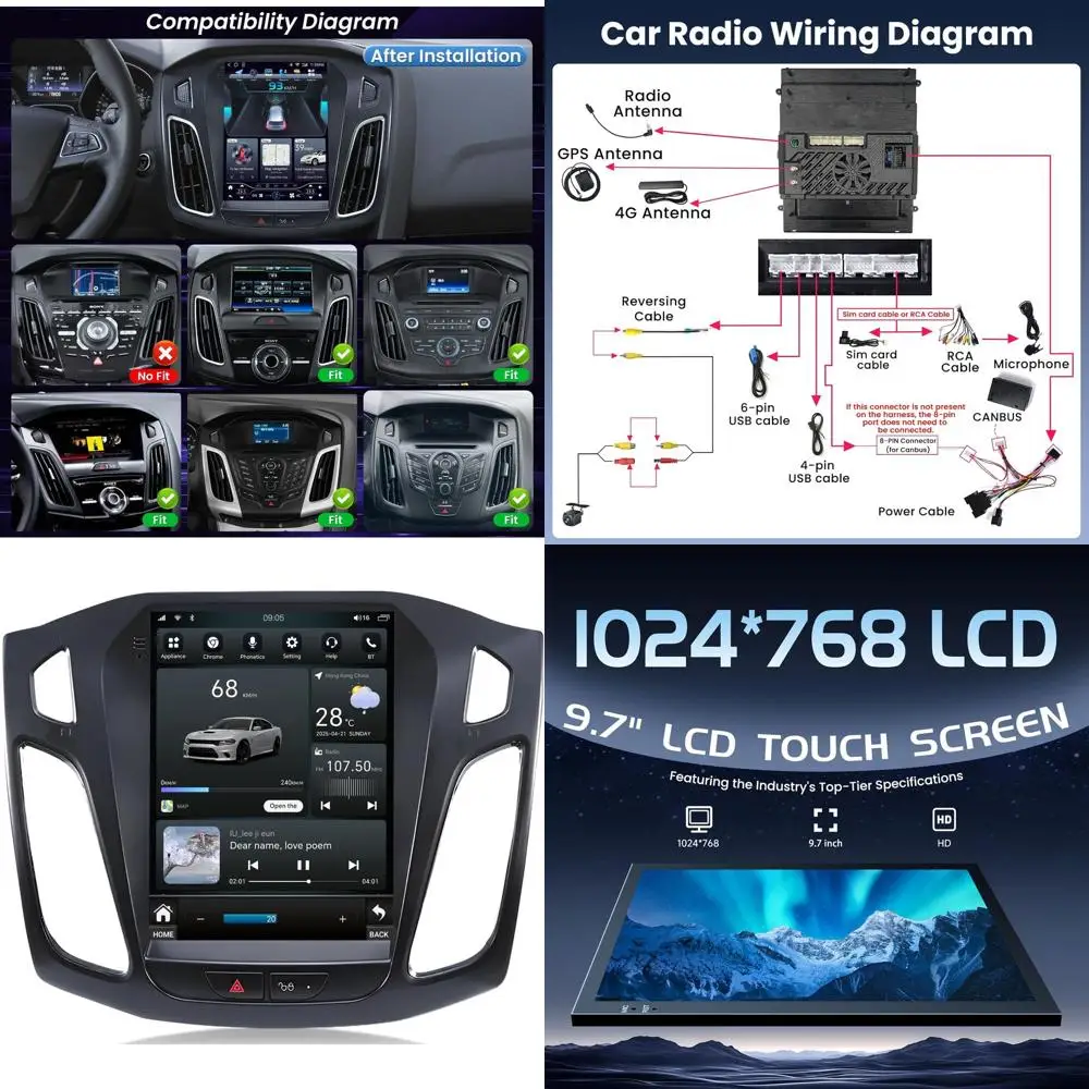 

[8Core] Car Radio for Ford Focus 2012-2018: (Support OTA Upgrade) HD Touch Screen Stereo Replacement with FM AM Bluetooth5.0 36E