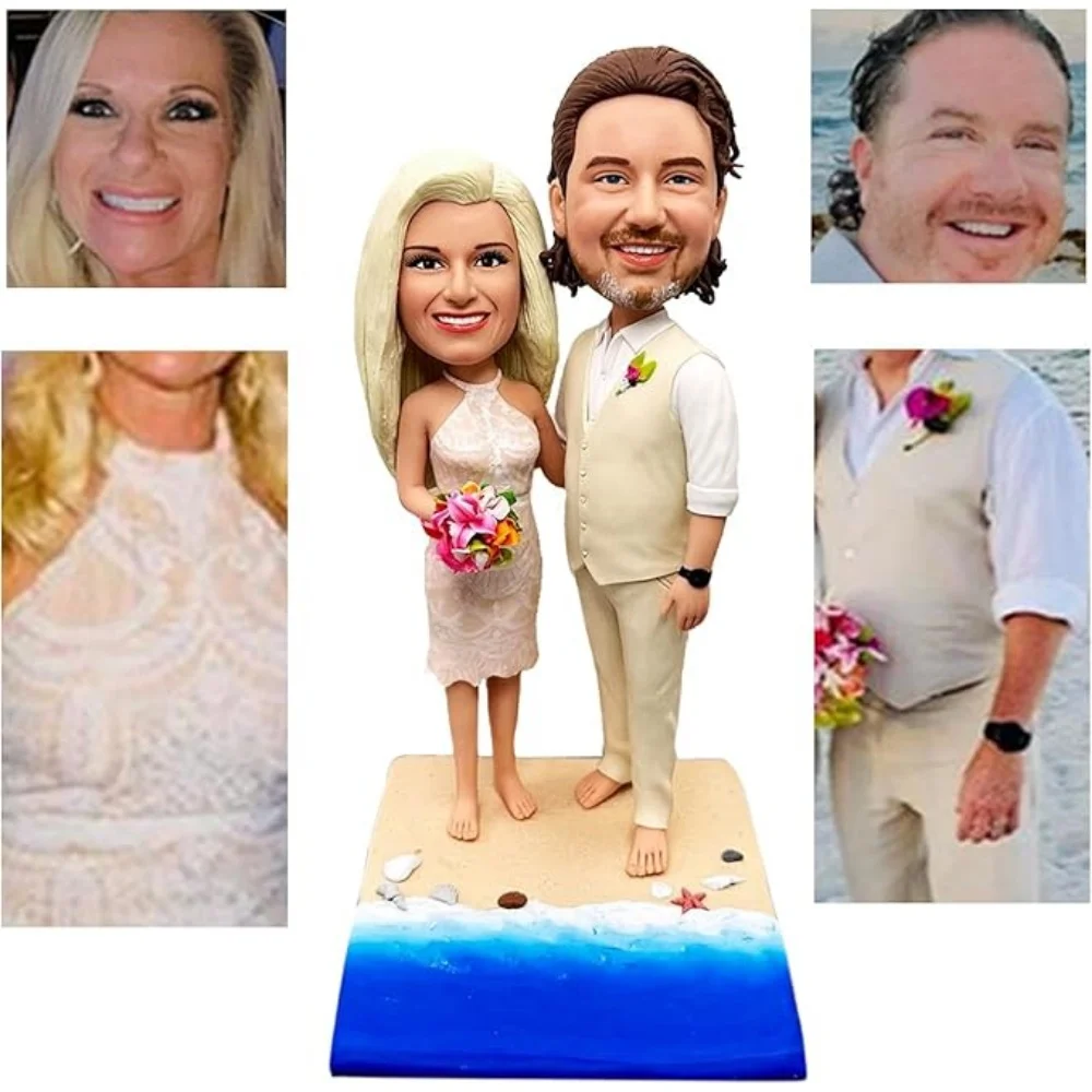 Custom Bobble-Heads Figurine Customized Doll, A Couple Holding Hands Custom Bobble Head, Bobble Head Figures Handmade Personaliz