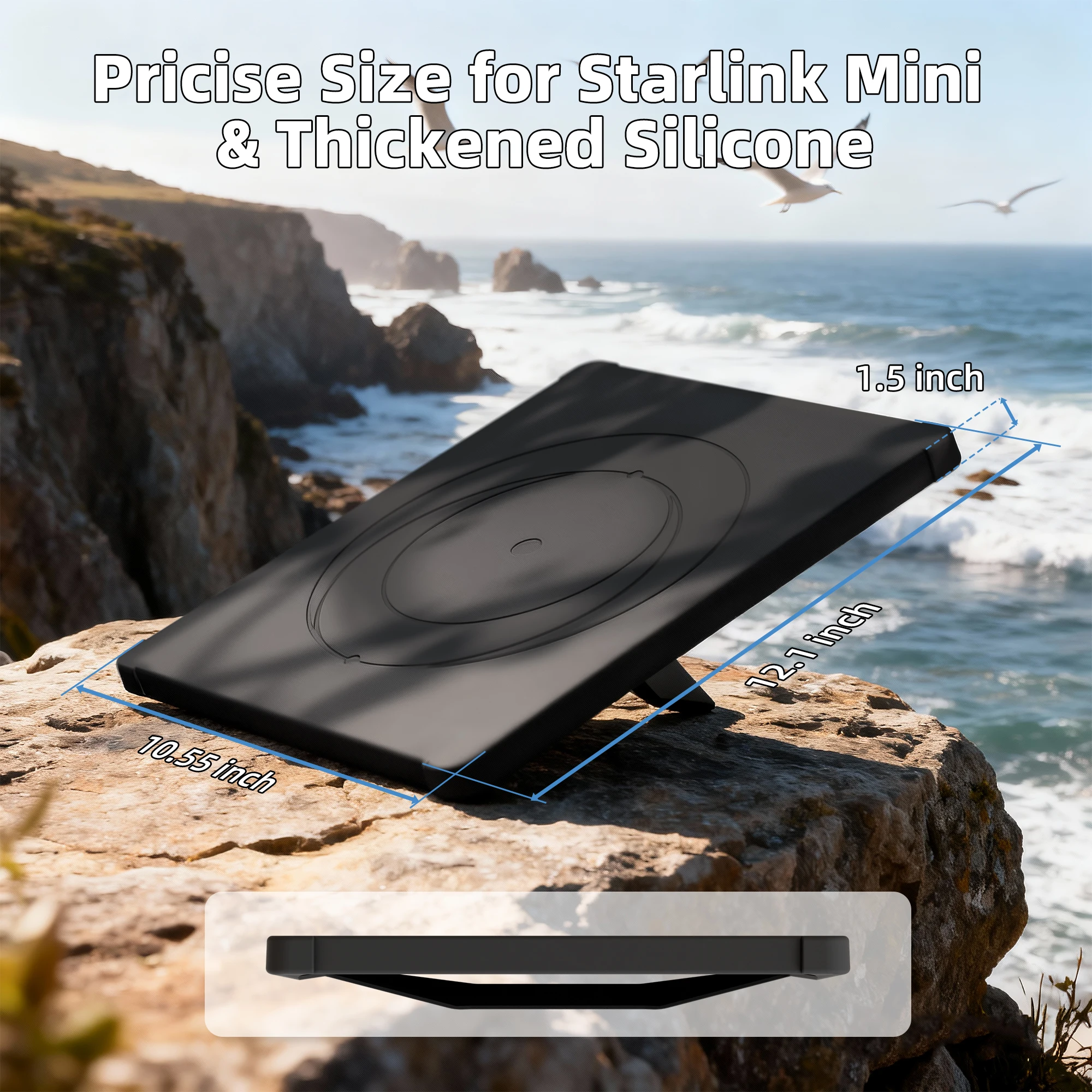 Starlink Mini Protector Weatherproof Starlink Mini Silicone Cover, Black, for Roof, Car, RV, Truck, Trailer
