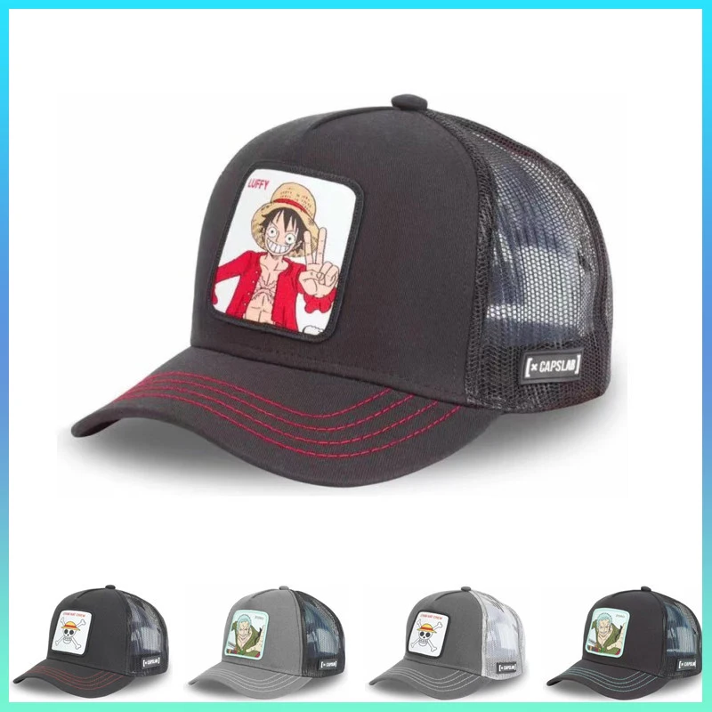 Unisex Luffy Solon Cartoon Baseball Cap, Respirável Sunshade Net Cap, Caminhão bonito, Verão, Explosão de mercado, Desenhos animados, One Piece