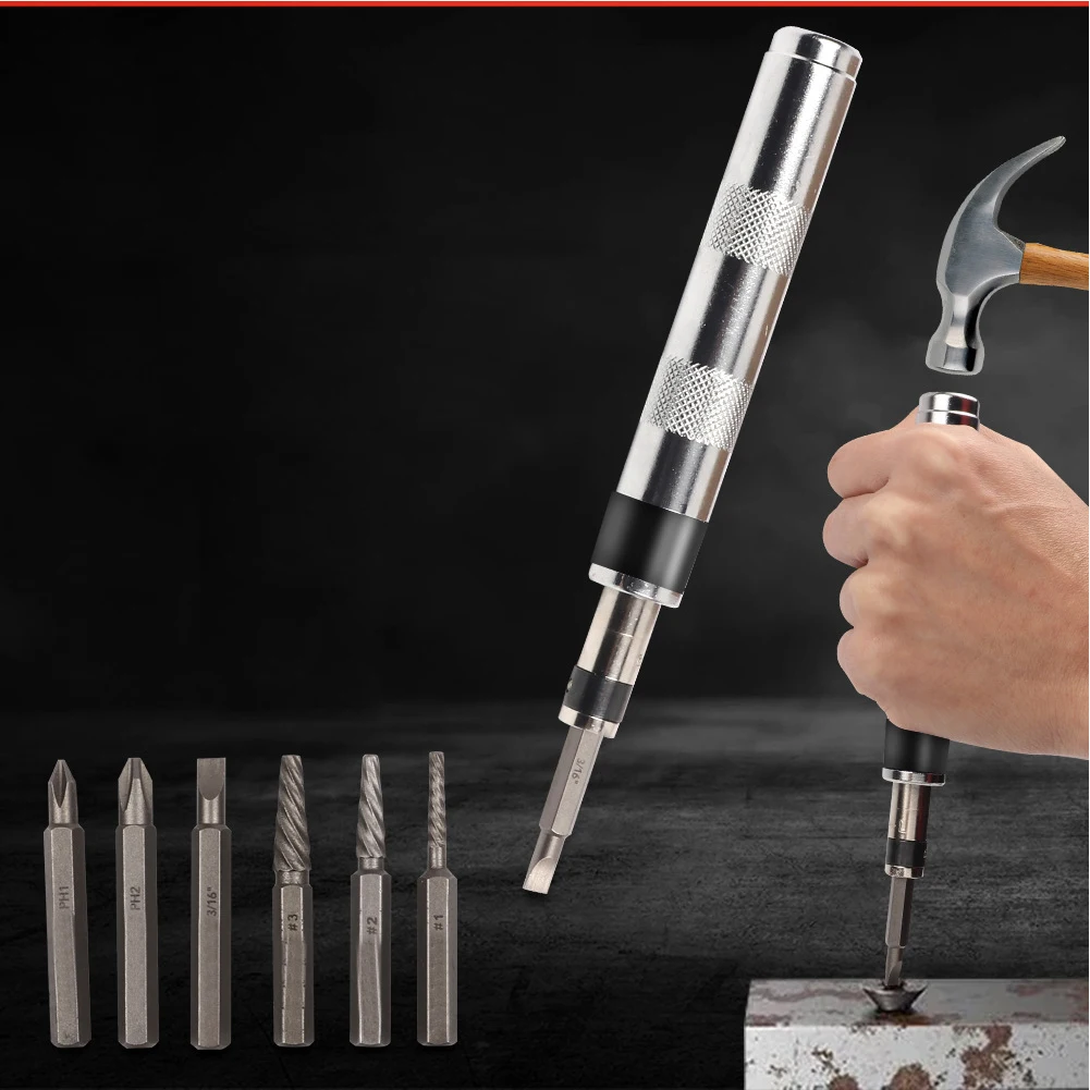 

6в1 1/4 дюйма отвертка, набор отверток для удаления сломанных креплений ржавчины с полными спецификациями