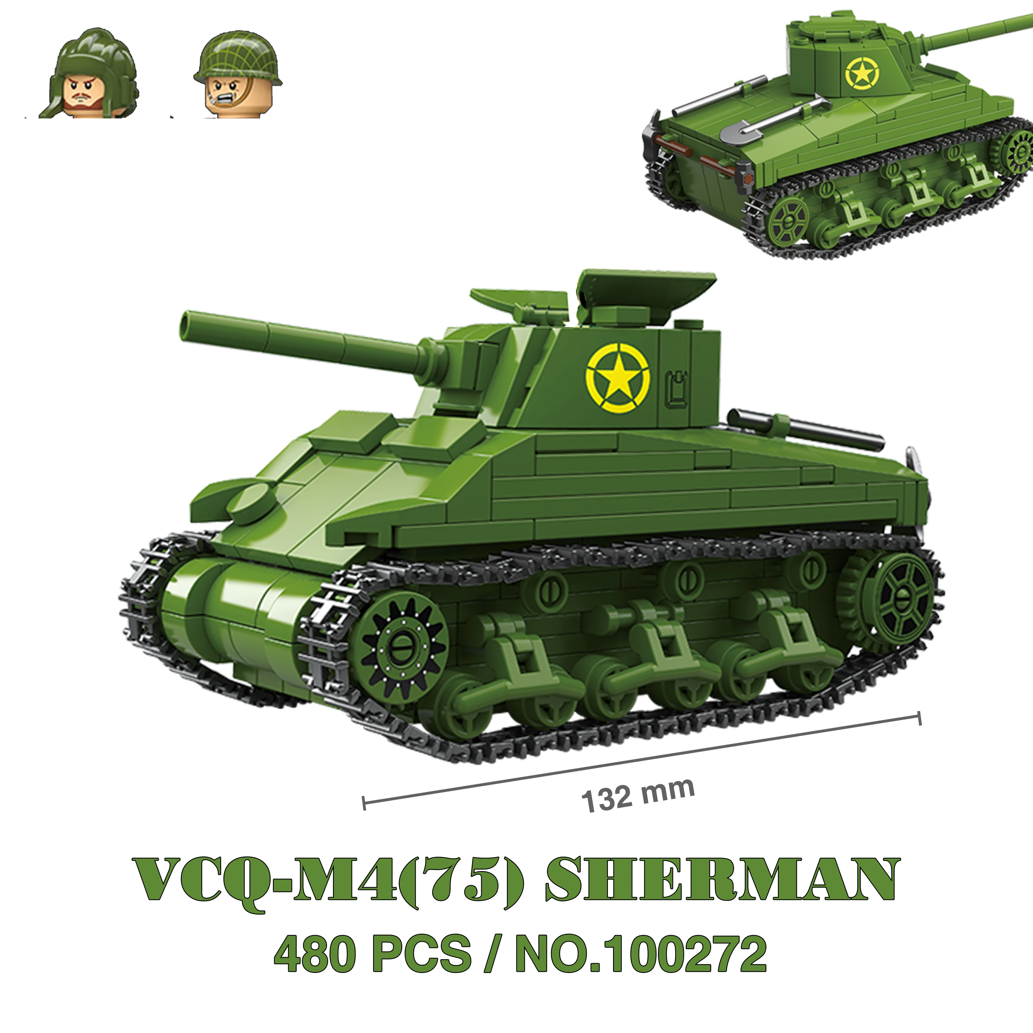 Militaire tanks Stuart SdKfz251 Panzer VI Sherman US Army Quan Guan WOII soldaat figuur model bouwsteen blok kind kinderen speelgoed