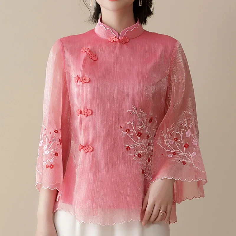 T-Shirts Tees Chinese style Harajuku Blusas Luxury Vintage Y2k Tops Shirts for Women Clothes Clothing Streetwear Ethnic Style