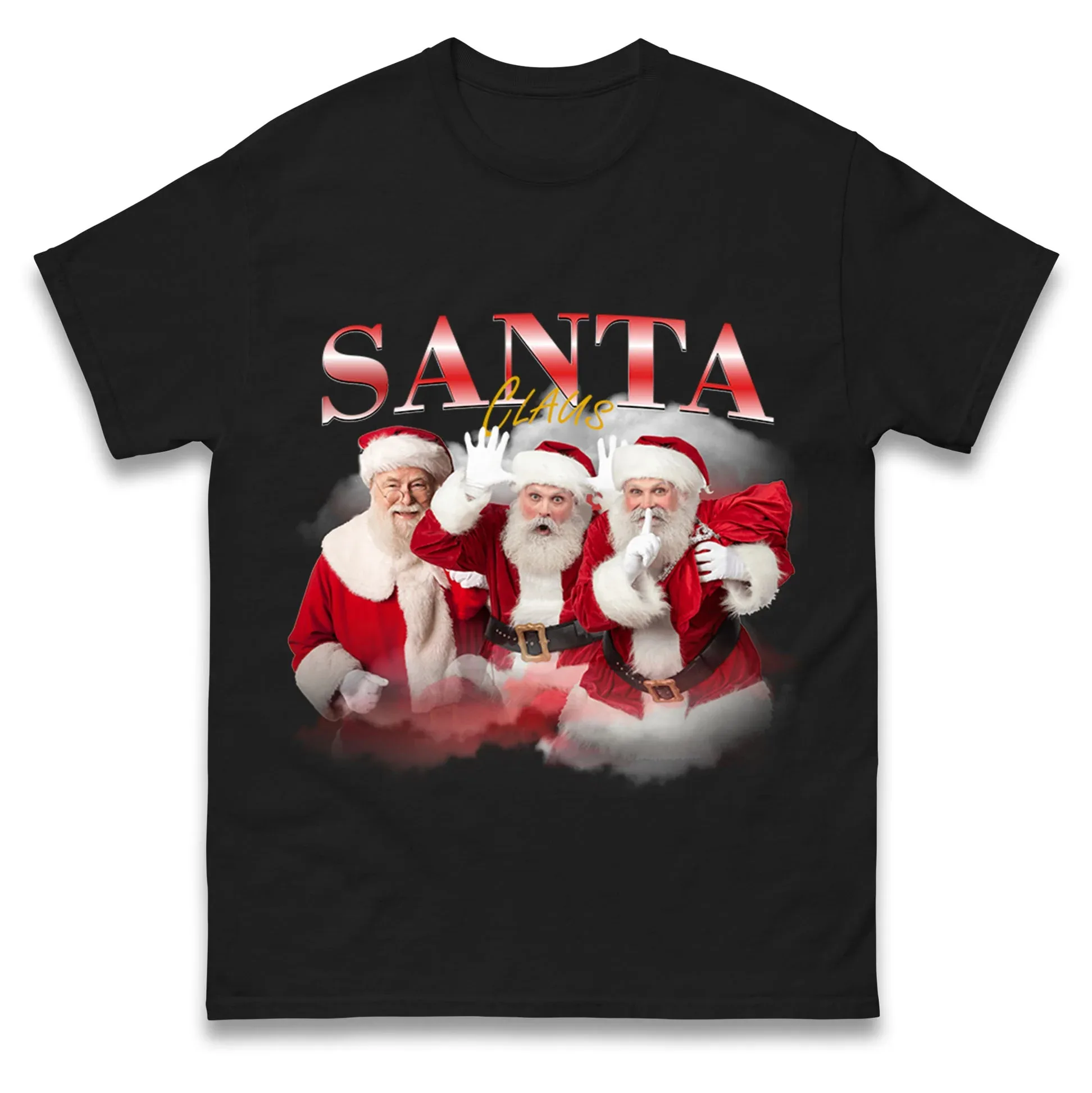 

Santa Claus Christmas T-Shirt Men Women Round Neck Short Sleeve Cotton Tees Retro Hip Hop Y2k T-shirt Summer Tops Men's Clothing