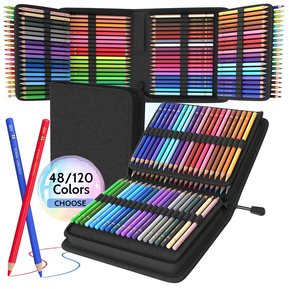 Colored Pencils Set for Adult Coloring Books,Soft Core Oil-Based Coloring Pencils for Artists Drawing Sketching Blending Shading