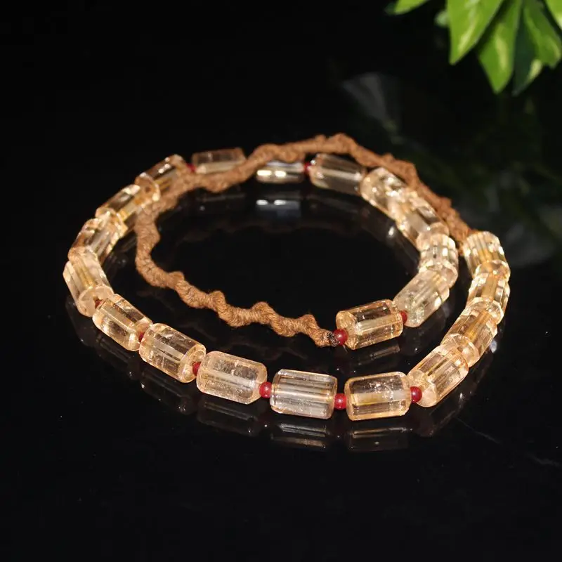 Imitation Han Dynasty , Multi-Faceted Hand-Woven Necklace, Ancient Beads, Old Crystals