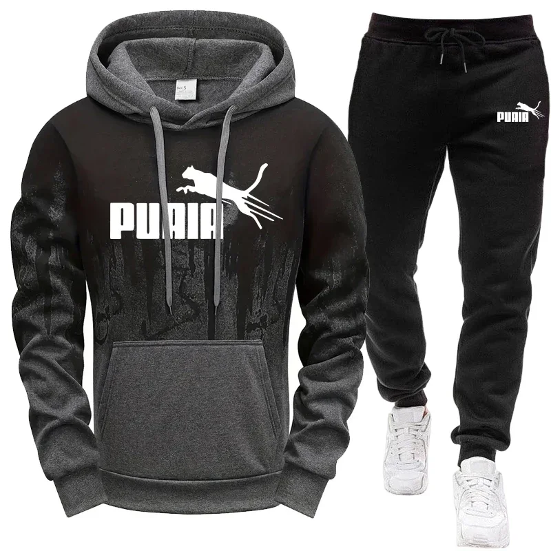 Hooded Sweatshirt and Sweatpants Outdoor Sports Jogger Suit Men's Set/Hoodie/Pants Autumn Winter Daily Casual Fashion Sportswear