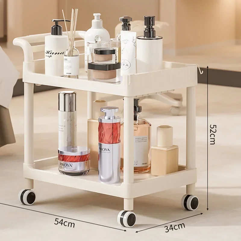 عربة معدنية مساعدة لغرفة التجميل عربة موجة طاولة مستحضرات التجميل على عجلات عربة ماكياج الأثاث الوشم المشروبات الطبية تدوير #3