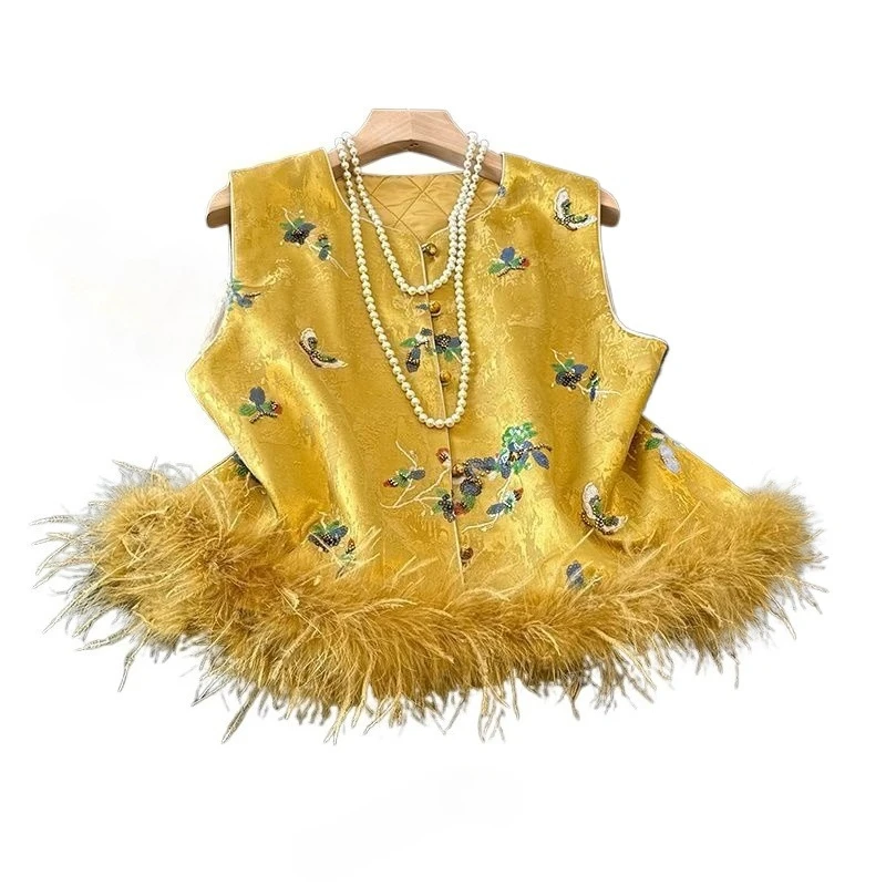 

Chinese Style Women Vest Coat with Cotton Clothing Women Autumn Winter, Paired with Vest