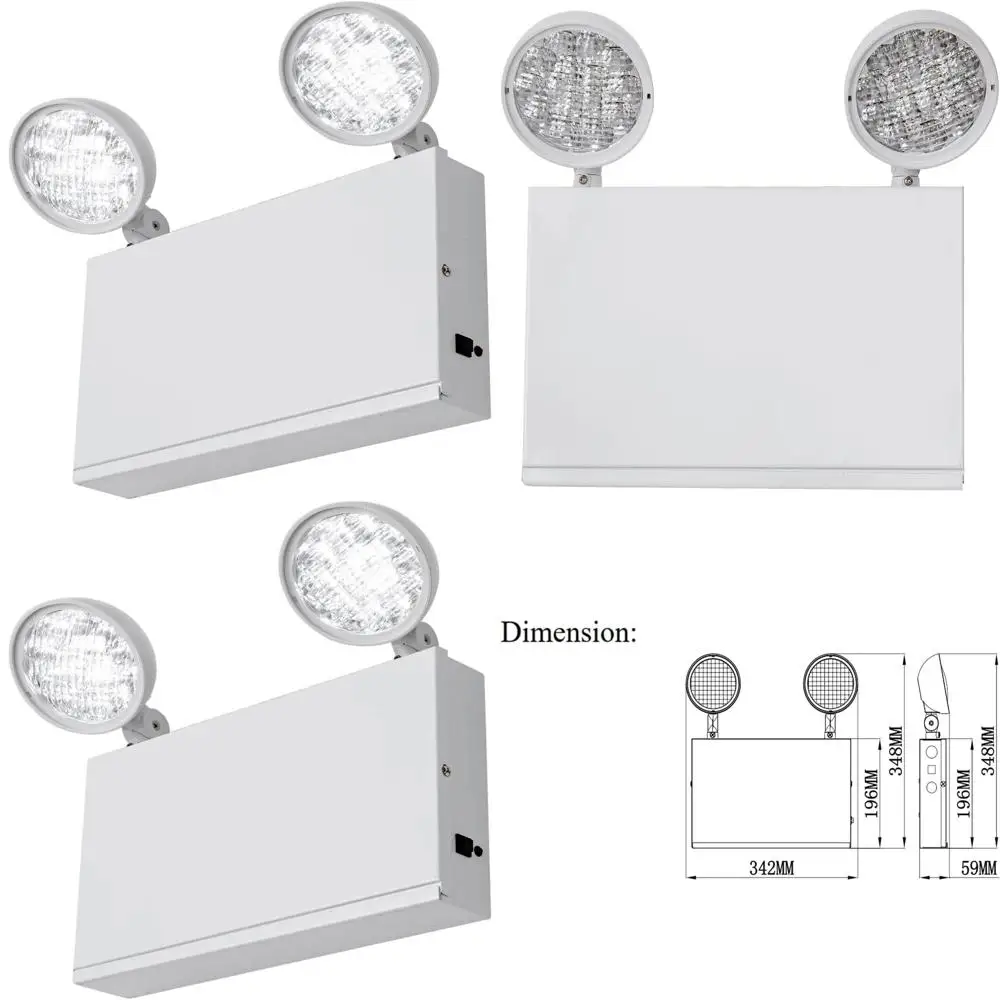 

Аварийный светодиодный светильник с резервным питанием от батареи, в белом стальном корпусе, AC 120/277В, двойное питание