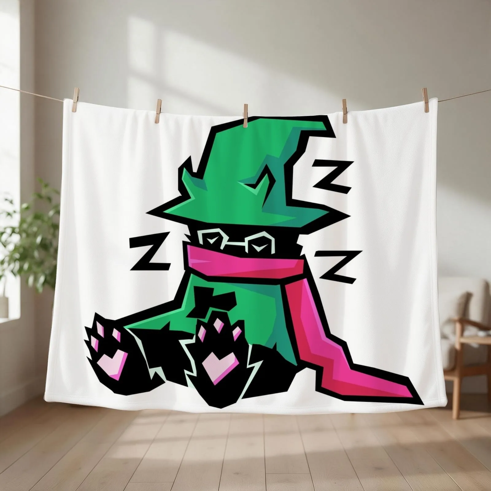 sleepy ralsei Throw Blanket couch cozy soft plush fuzzy picnic outdoor blanket