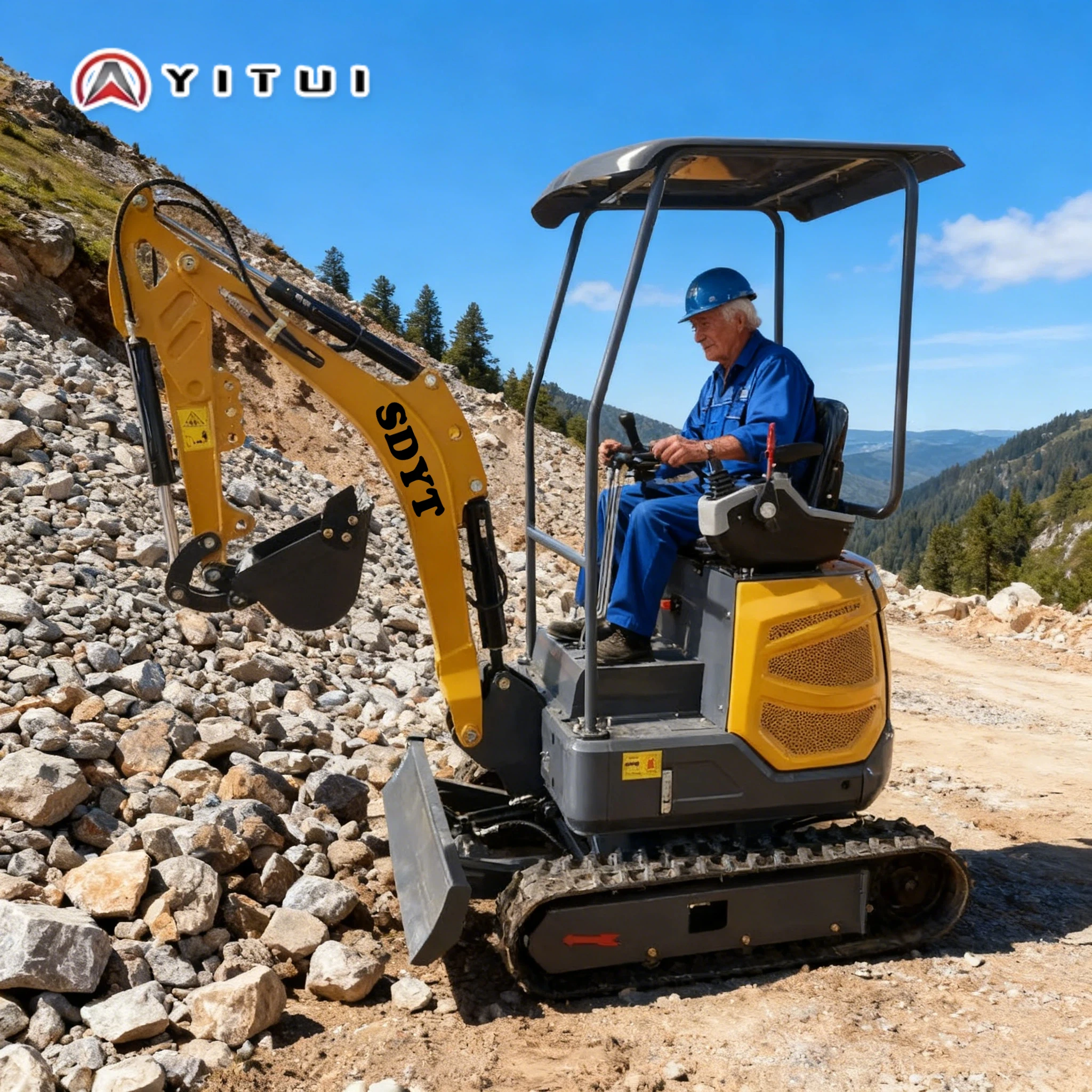 حفار صغير 2.0 طن حفار ديزل زاحف مدمج - متعدد الوظائف لحديقة المنزل وحفر المزرعة والخندق المخصصة