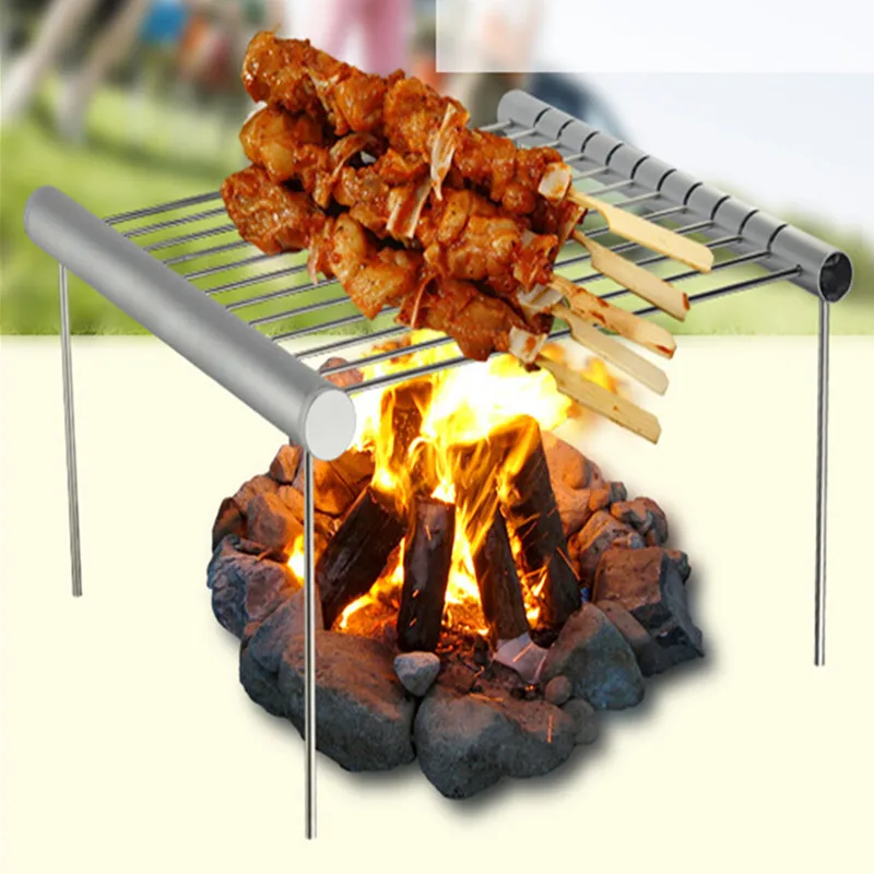 Portable Barbecue Grill Cooking Stainless Steel BBQ Grill Folding Mini BBQ Grill Home Park Picnic Outdoor Barbecue Accessories