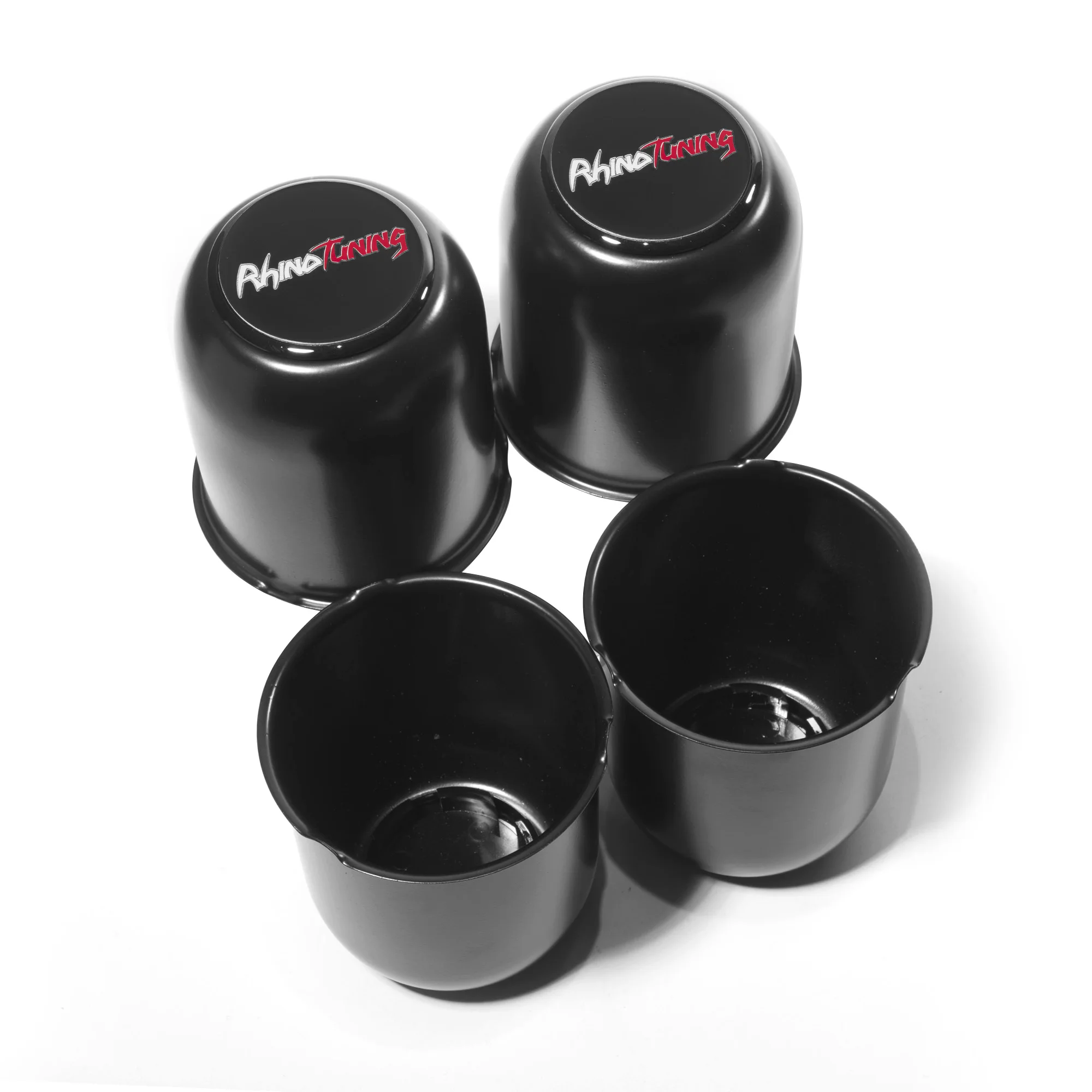 CF Performance 2/4 Stück 81mm Matt Schwarz Lackierte Kohlenstoffstahl-Durchsteck-Nabenkappen für Anhänger, LKWs, SUVs, Wohnmobil-Felgen – Detail 7